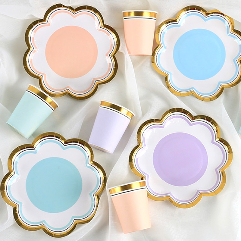 Disposable Hot Stamping Petal Paper Plate
