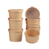 Natural material degradable thickened kraft disposable paper bowl