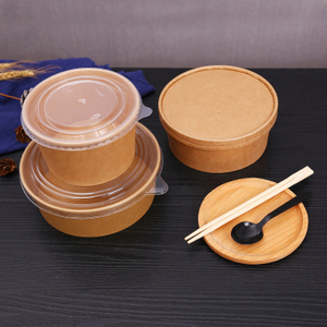 Degradable thickened kraft disposable paper bowl is safe and environmentally friendly