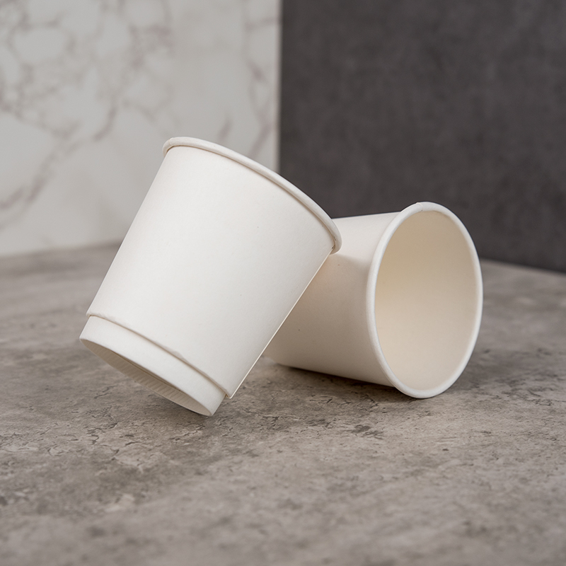 High quality double layer pure white disposable paper cup