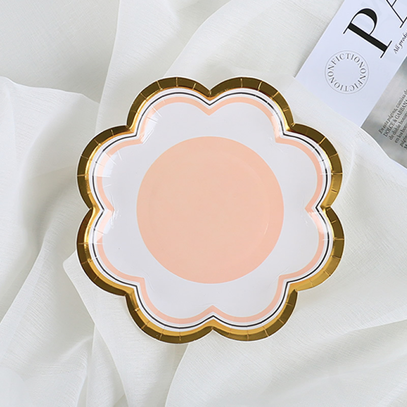 Disposable Hot Stamping Petal Paper Plate