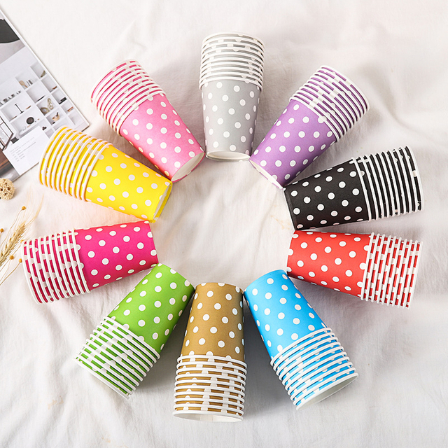 Factory Direct Sale Premium Quality Colorful polka dot paper cups