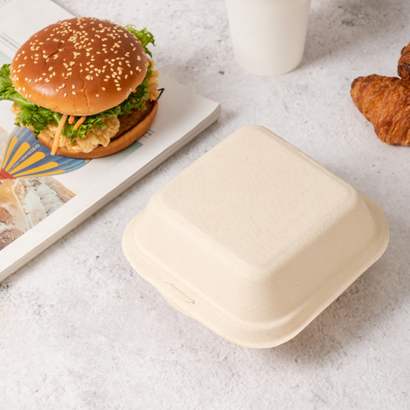 Environmentally friendly disposable paper lunch box is safe, sanitary, waterproof and oil-proof