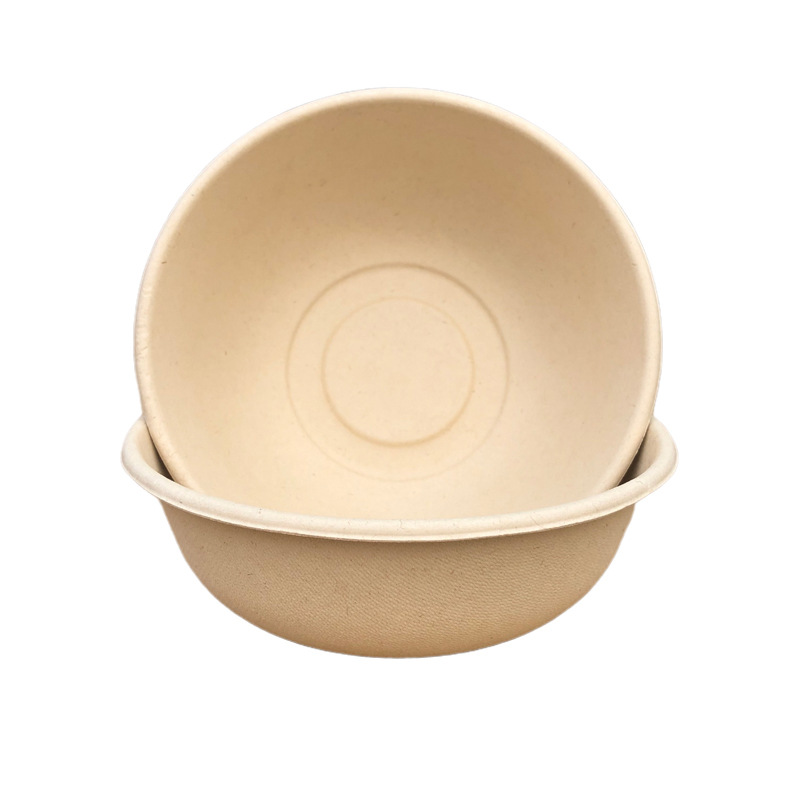 Brown large capacity Bio-explanatory round disposable paper bowl