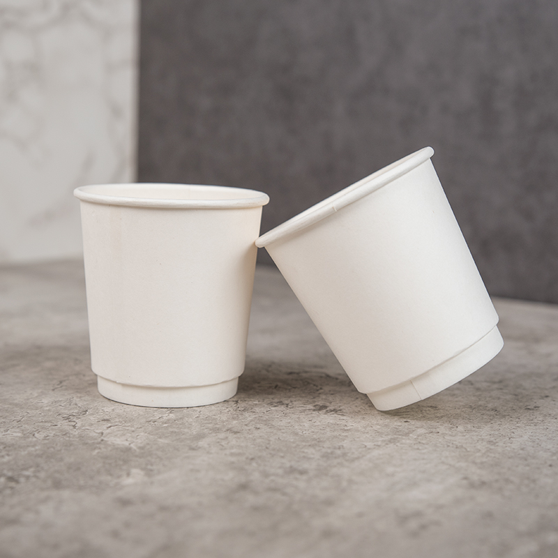 High quality double layer pure white disposable paper cup