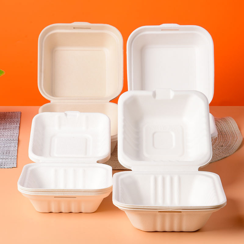 Environmentally friendly disposable paper lunch box is safe, sanitary, waterproof and oil-proof