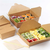 Hot selling Disposable Recycled Brown Kraft Food Packaging Boxes Takeaway Kraft Paper Food Salad Lunch Boxe