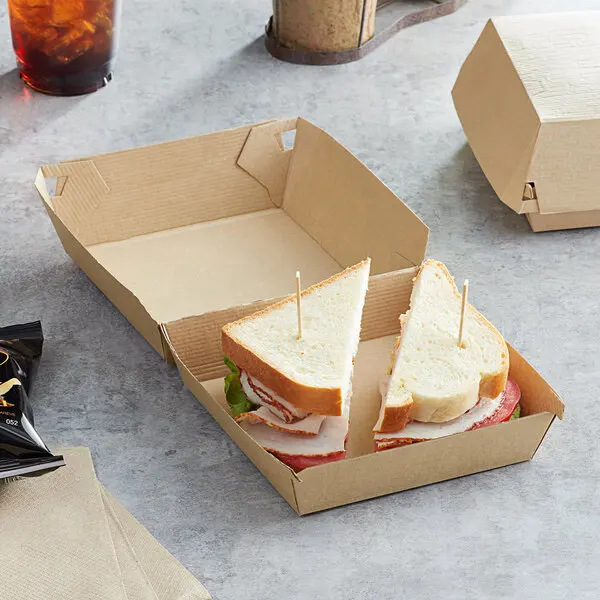 Manufacturers directly supply degradable kraft paper lunch box packing box