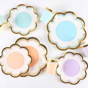 Disposable Hot Stamping Petal Paper Plate