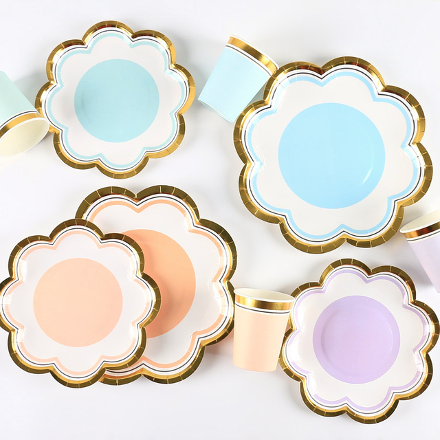 Disposable Hot Stamping Petal Paper Plate