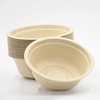 Brown large capacity Bio-explanatory round disposable paper bowl