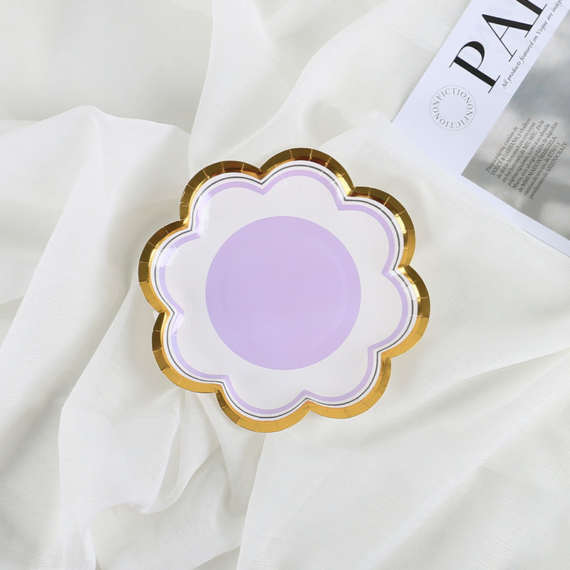Disposable Hot Stamping Petal Paper Plate