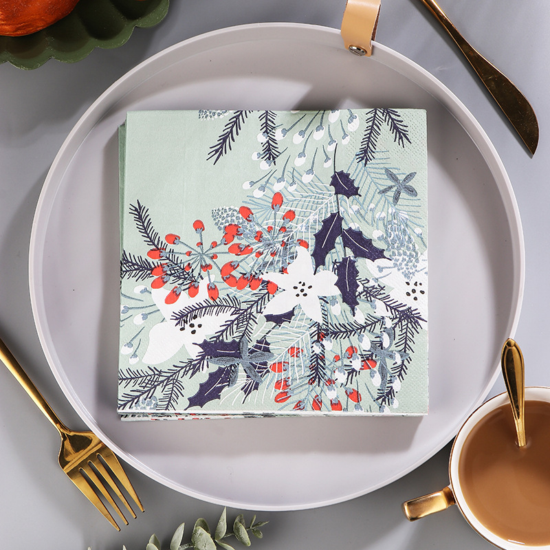 High-end Customizable Pattern Napkin Recyclable Environmental Protection Factory Direct Sales