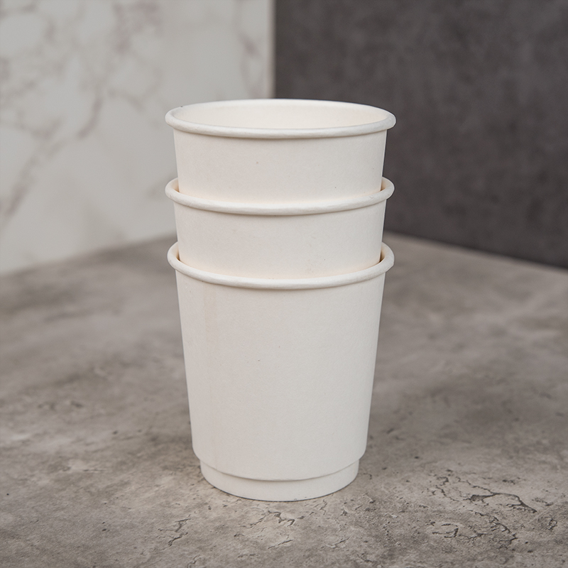 High quality double layer pure white disposable paper cup