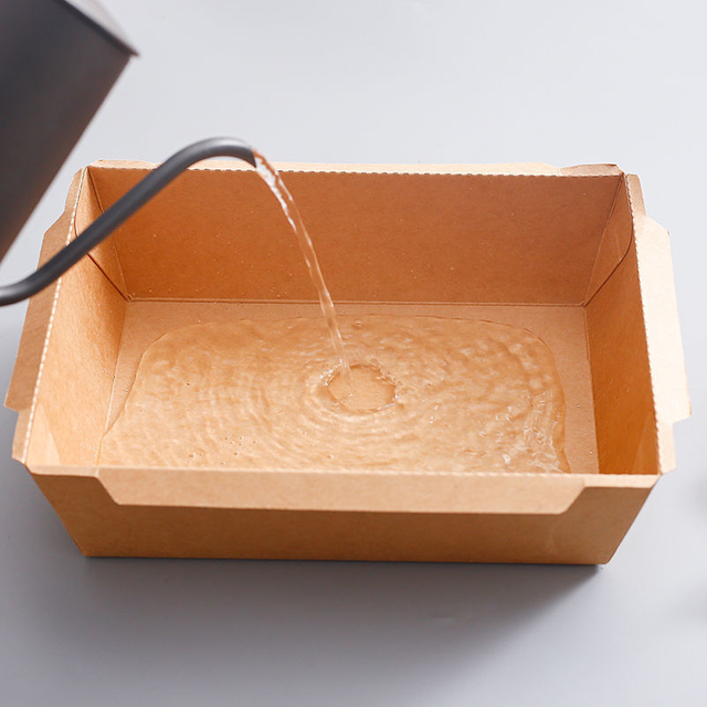 Safe environmental protection degradable disposable kraft paper lunch box waterproof and oil proof