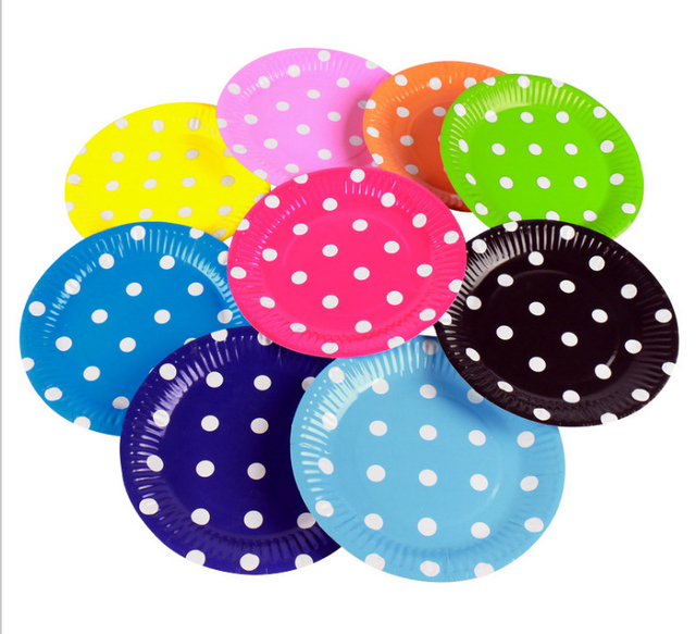 Factory Direct Birthday Party Polka Dot Color Paper Plate