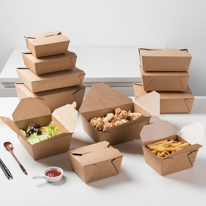 Safe And Environmental Protection Recyclable Disposable Paper Lunch Box Can Hold Food Cheap And Easy To Use